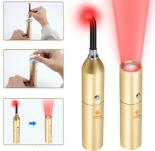 Load image into Gallery viewer, Hooga Red Light Therapy Torch Device for Cold Sore, Nose, Blisters, Healing, Pain Relief for Lips Mouth Nose Ear Knee Feet Hands Joint Muscle Pain, 3-in-1 Blue, Red, Near Infrared usb c Pocket sized portable cold sores hearing loss sinusitis Carpal tunnel red Light Therapy