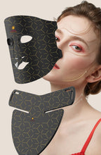 Load image into Gallery viewer, Silicone portable Artemis nushape cleopatra turkey neck 660nm blue yellow red crows feet spider veins Rechargeable foldable beauty mask 4 led infrared red light therapy skincare collagen tighten tone skin home use portable Omnilux acne scars face mask celebrity beauty