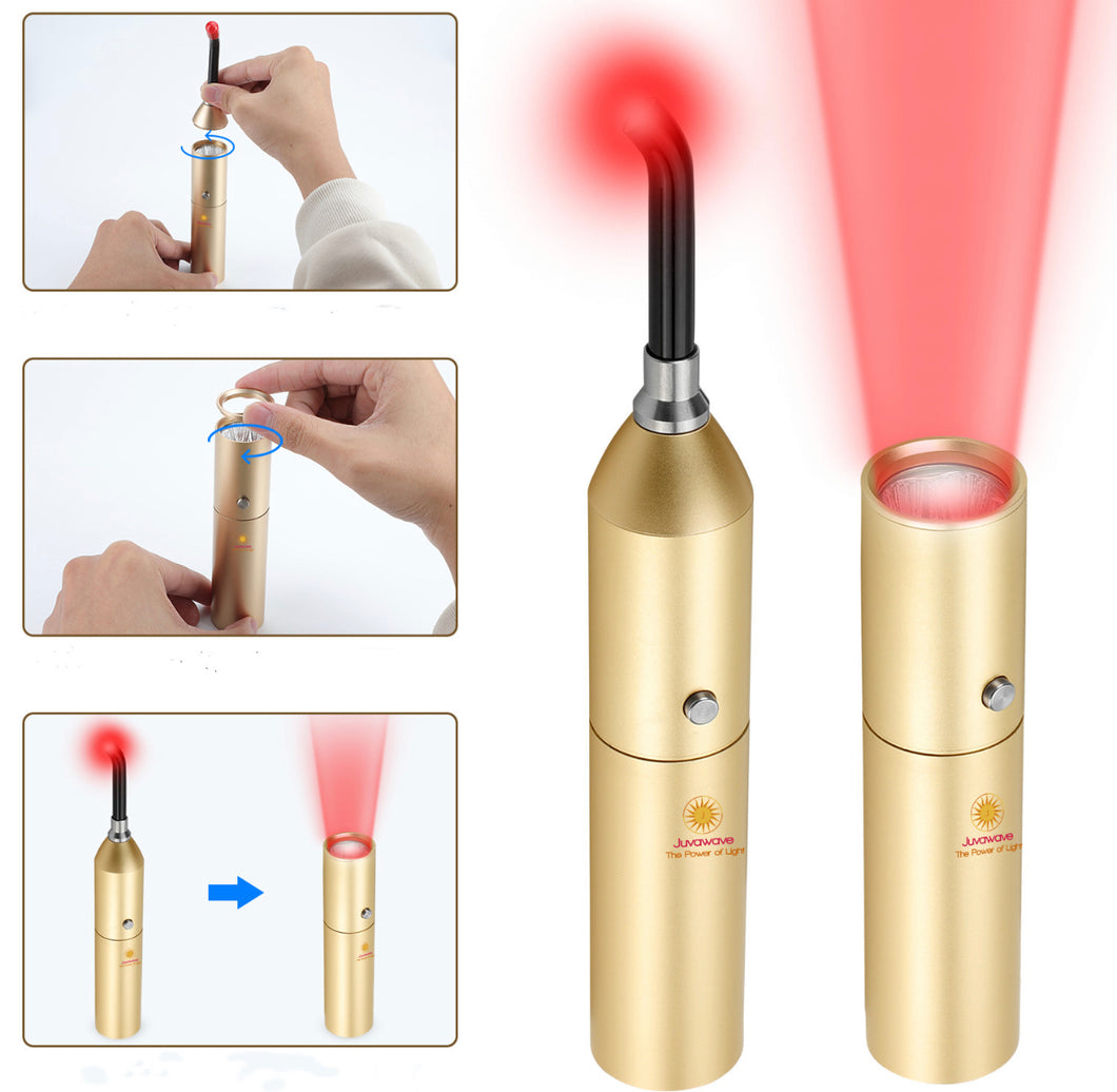 Hooga Red Light Therapy Torch Device for Cold Sore, Nose, Blisters, Healing, Pain Relief for Lips Mouth Nose Ear Knee Feet Hands Joint Muscle Pain, 3-in-1 Blue, Red, Near Infrared usb c Pocket sized portable cold sores hearing loss sinusitis Carpal tunnel red Light Therapy