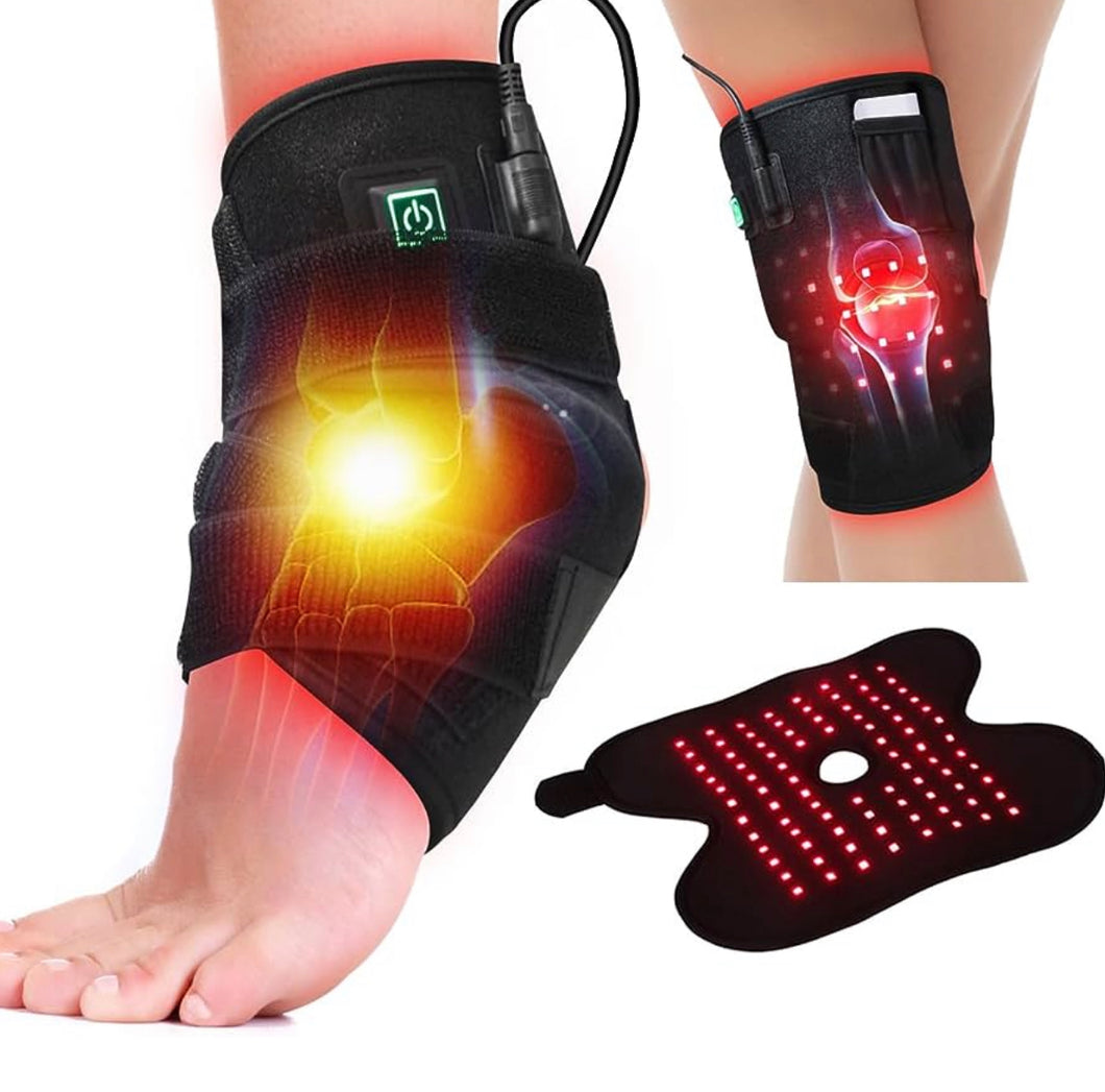 Red Light Therapy Infrared Dual Wavelength Pain Relief Wrap Portable 660nm 850nm Knee Ankle Foot Elbow arthritis plantar fasciitis Achilles tendinitis acl knee pain heel pain tennis elbow natural 