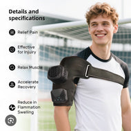 HyperIceX Contrast Cold Hot Compression Vibration Dual Knee Shoulder Pain Relief Brace Wrap Infrared TSA Travel Friendly Portable