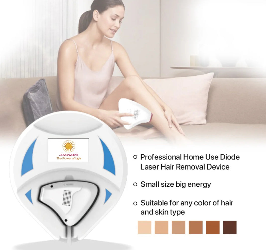 Viqure diode pain free portable salon spa 2 in 1 combo combination hair removal skin rejuvenation 808nm laser hair removal dark tan skin safe machine device dermatologist recommended 