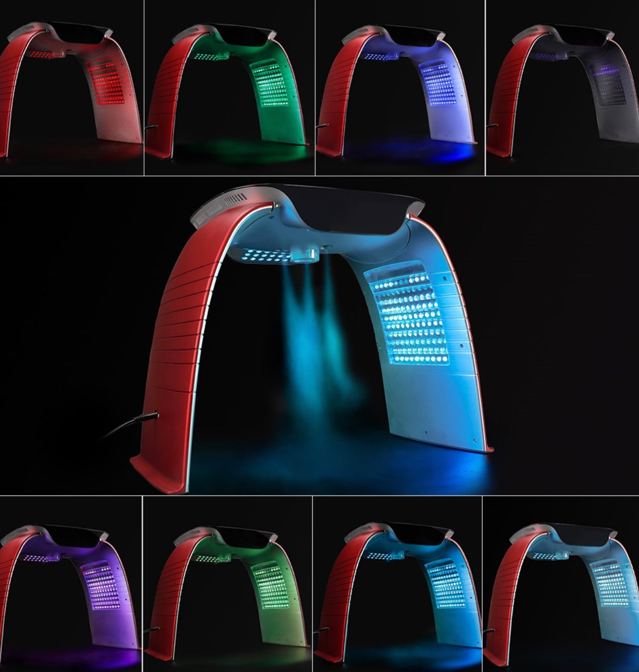 New JuvaFace Pro 8 Color LED Light Therapy Facial